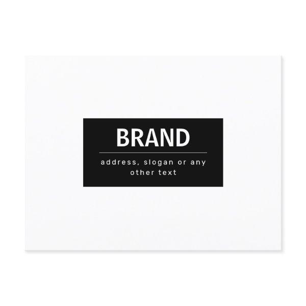 Bold Modern Brand or Business Name | Black & White Postcard
