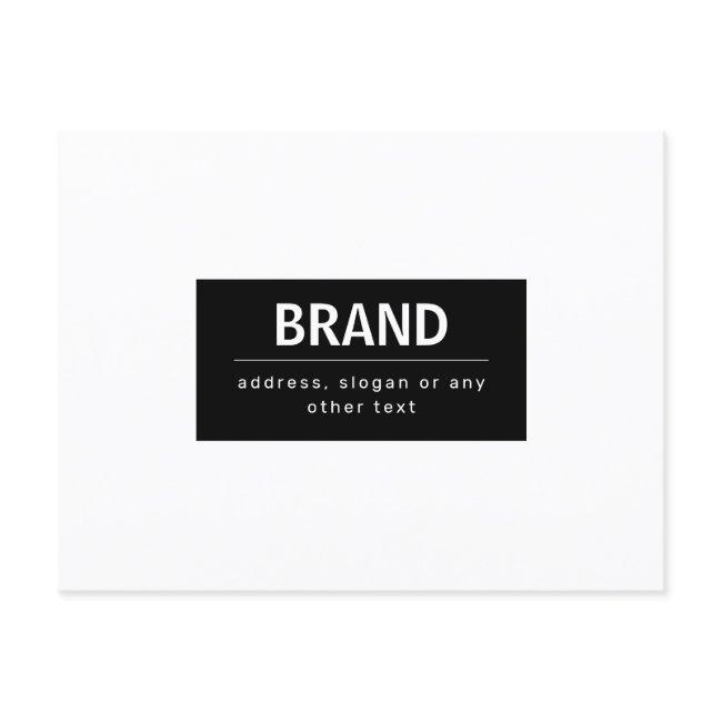 Bold Modern Brand or Business Name | Black & White Postcard