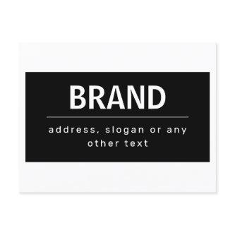 Bold Modern Brand or Business Name | Black & White Postcard