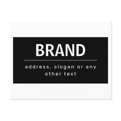 Bold Modern Brand or Business Name | Black & White Postcard