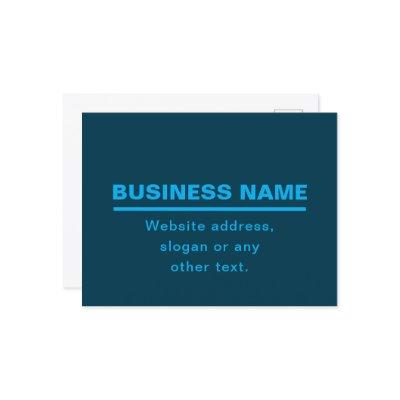 Bold Modern Business Name Template | Blue Postcard