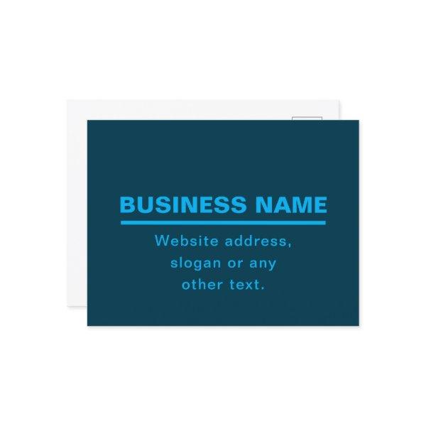 Bold Modern Business Name Template | Blue Postcard