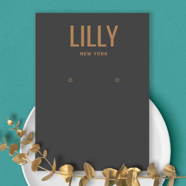 Bold Modern Charcoal Black Earring Display Card