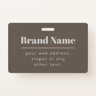 Bold Modern Dark & Light Beige Brand or Business Badge