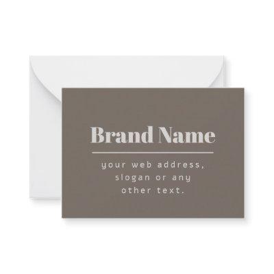 Bold Modern Dark & Light Beige Brand or Business Note Card