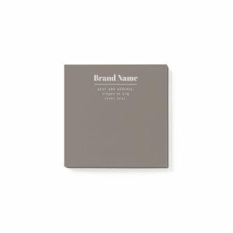 Bold Modern Dark & Light Beige Brand or Business Post-it Notes