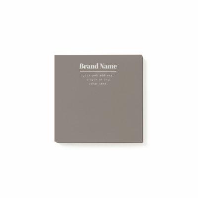 Bold Modern Dark & Light Beige Brand or Business Post-it Notes