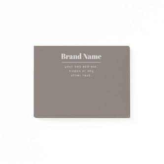 Bold Modern Dark & Light Beige Brand or Business Post-it Notes