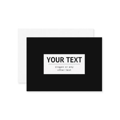 Bold Modern Editable Text | Black & White Note Card