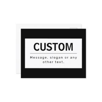 Bold Modern Editable Text | Black & White Postcard