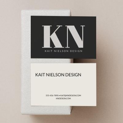 Bold Modern Monogram Professional Black Background