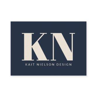 Bold Modern Monogram Professional Navy Blue