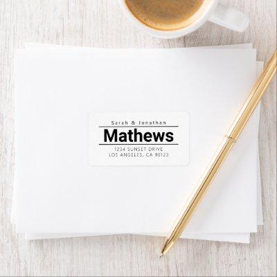 Bold Modern White & Black Return Address Label