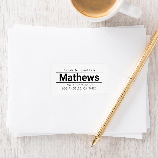 Bold Modern White & Black Return Address Label