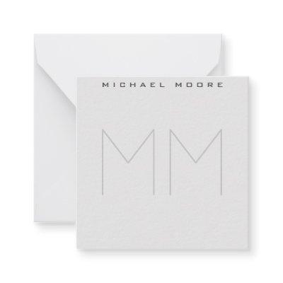 Bold Monogram Name Modern Minimalist Note Card
