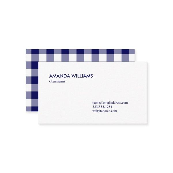 Bold Navy Blue and White Buffalo Plaid Pattern