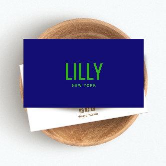 Bold Navy Blue Lime Green  Typography