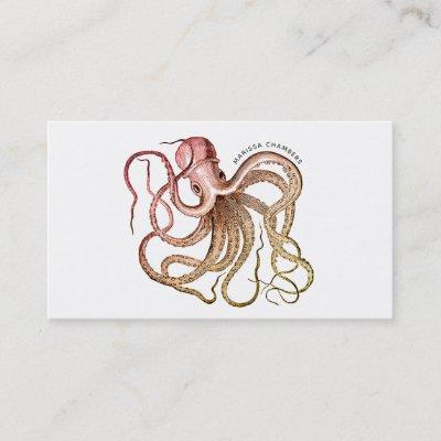 Bold Octopus With Curved Typeface Square Business