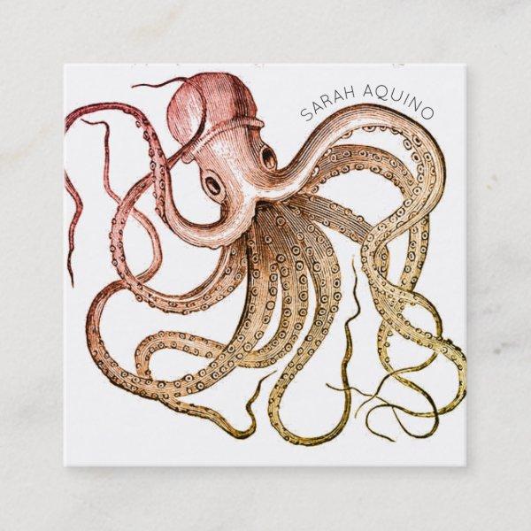Bold Octopus With Curved Typeface Square