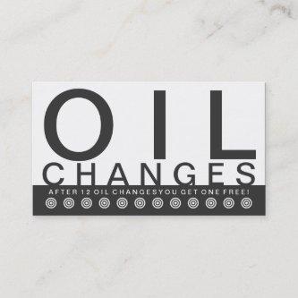 bold OIL CHANGES customer loyalty card