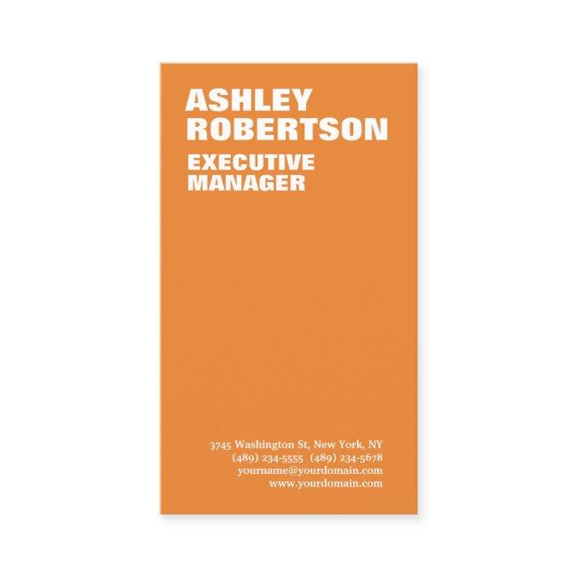 Bold Orange White Modern Professional Minimalist
