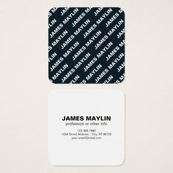 Bold Repeating Editable Name | Simple Black White