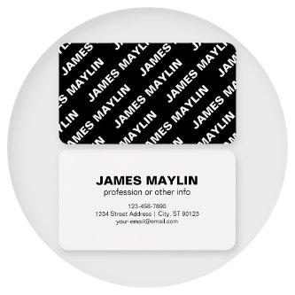 Bold Repeating Editable Name | Simple Black White