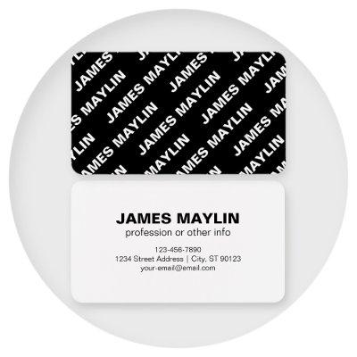 Bold Repeating Editable Name | Simple Black White