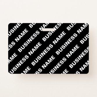 Bold Repeating Editable Name | Simple Black White Badge