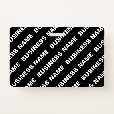 Bold Repeating Editable Name | Simple Black White Badge