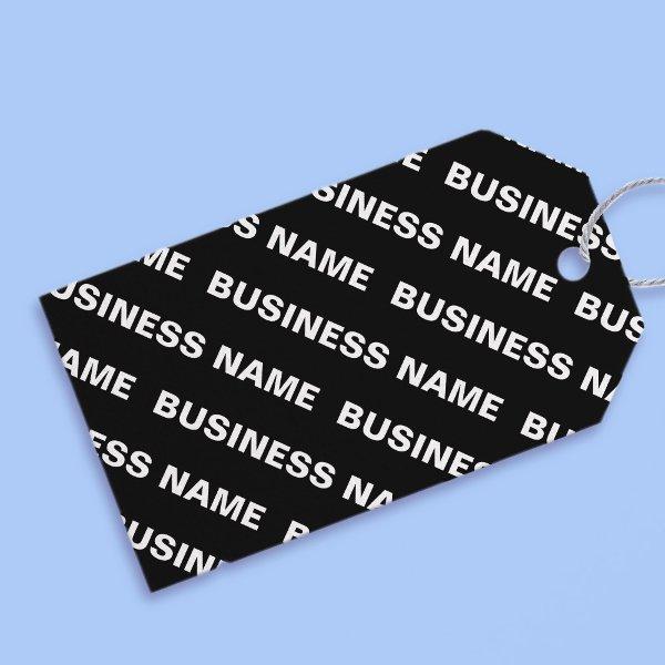 Bold Repeating Editable Name | Simple Black White Gift Tags