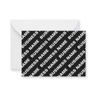 Bold Repeating Editable Name | Simple Black White Note Card