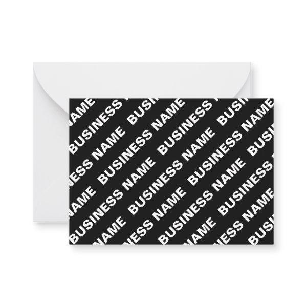 Bold Repeating Editable Name | Simple Black White Note Card