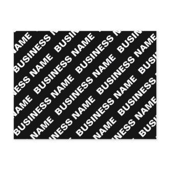 Bold Repeating Editable Name | Simple Black White Postcard