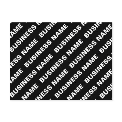 Bold Repeating Editable Name | Simple Black White Postcard