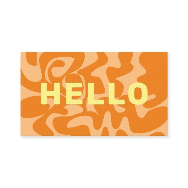 Bold Retro Pastel Lemon Yellow Peach Orange Hello