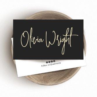 Bold Signature Script, Professional Black on Black