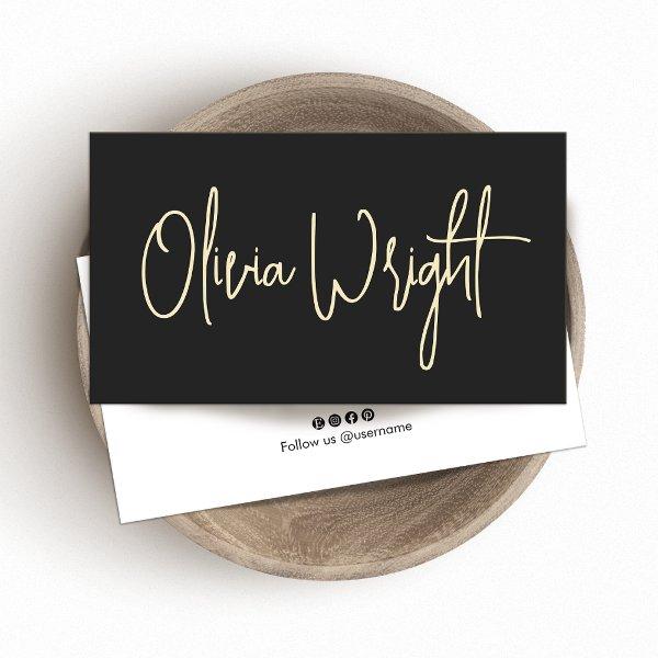 Bold Signature Script, Professional Black on Black