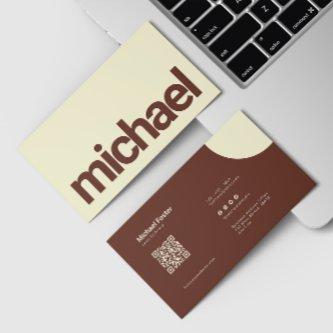 Bold Simplicity Brown & Cream Scannable Qrcode