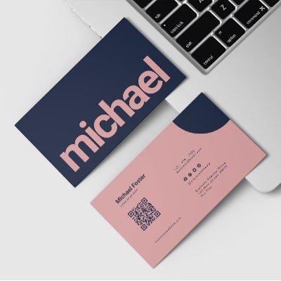 Bold Simplicity Pink & Navy Scannable Qrcode