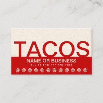 bold TACOS customer loyalty card