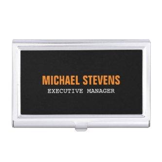 Bold Text Black White Orange Stylish Professional  Case