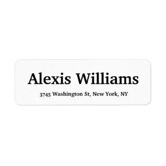 Bold Text Legible Classical Elegant Black & White Label