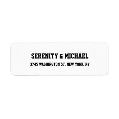 Bold Text Wedding Elegant Creative Black White Label