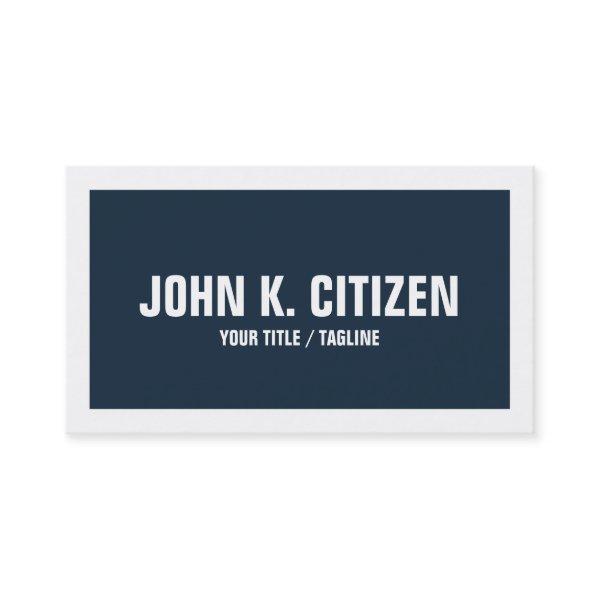 Bold Text Wide Border  - blue / white
