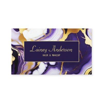 Bold Trendy purple yellow Gold faux marble