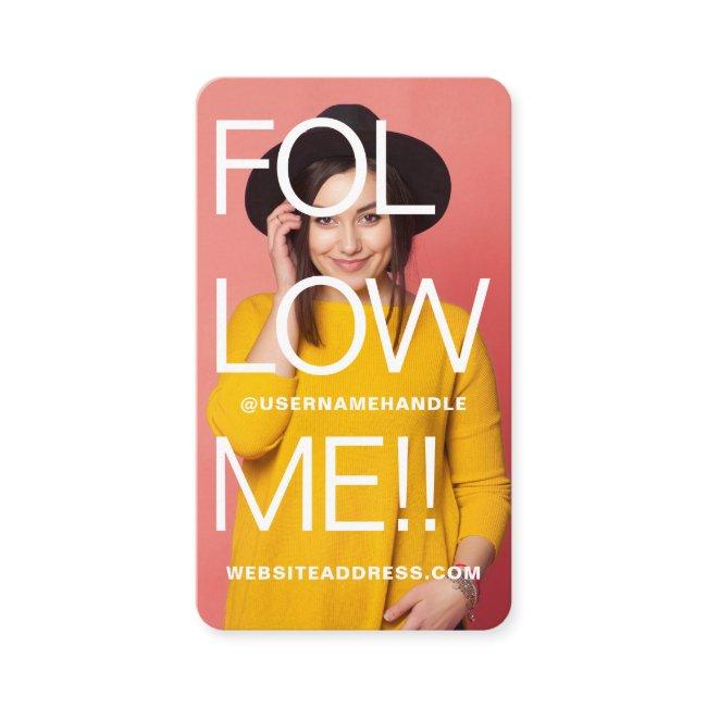 Bold Typographic Follow Me Social Media Full Photo