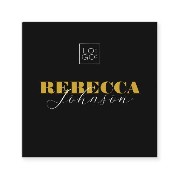 Bold Typography Script Custom Logo Minimal Modern Square