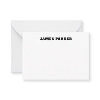 Bold Typography Sophisticated Simple Formal Black Note Card