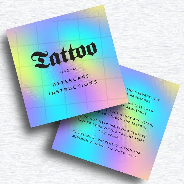 Bold Unicorn Rainbow Tattoo Aftercare Instructions Square